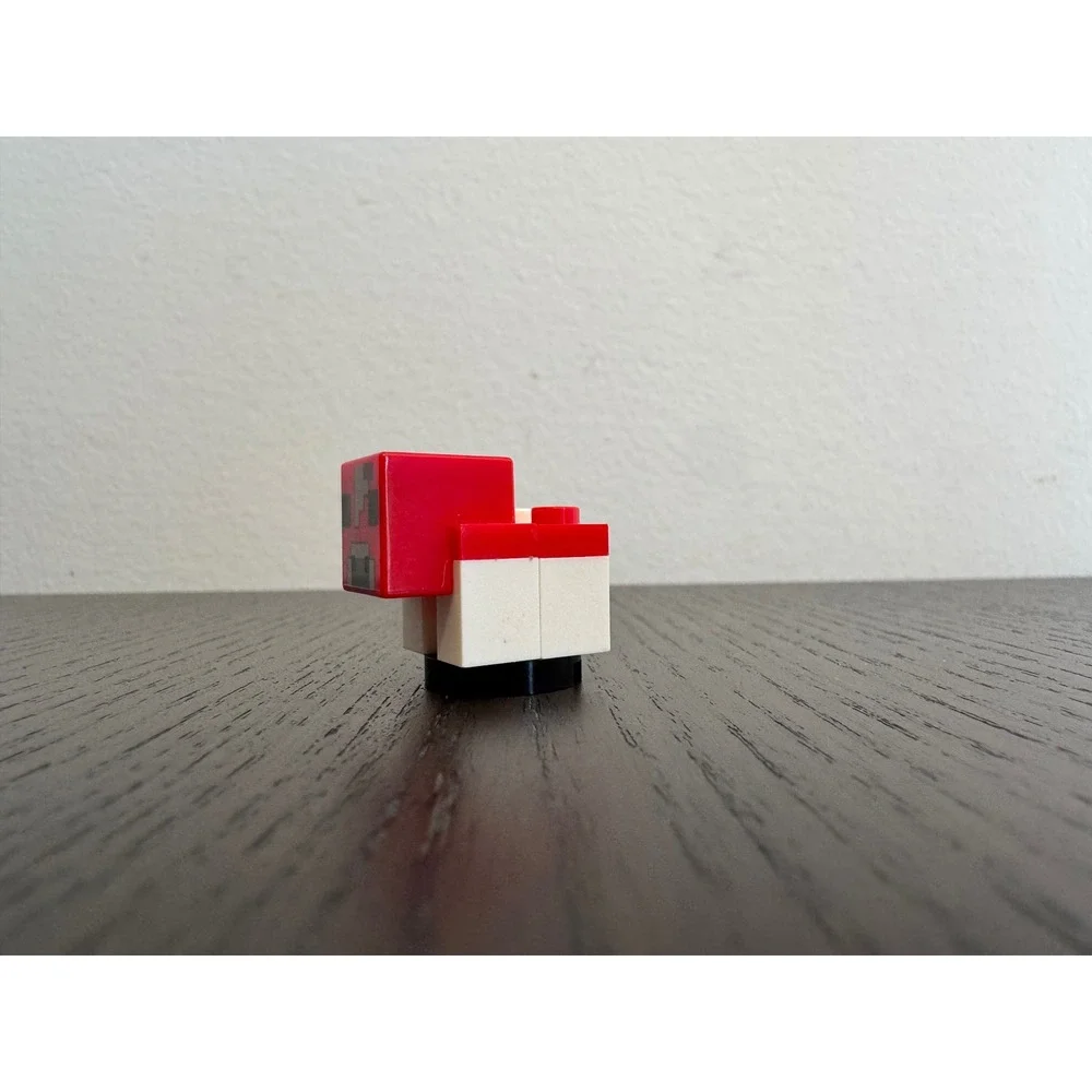 LEGO Minecraft‎ Mooshroom Baby Cow Figure Small Red White Pixelated Animal - Picture 4 of 5